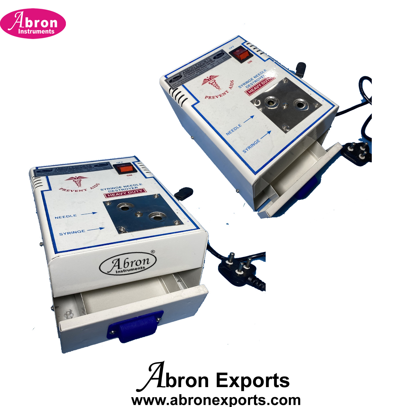 Needle Syringe Destroyer Metal Body Electric Miscellaneous surgical medical product Abron ABM-2603M 